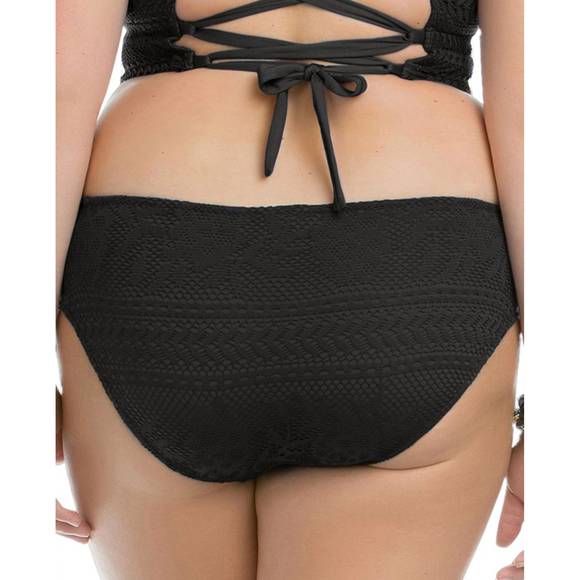 NEW BECCA women's side shirred hipster bikini bottom - plus in black - Picture 2 of 2